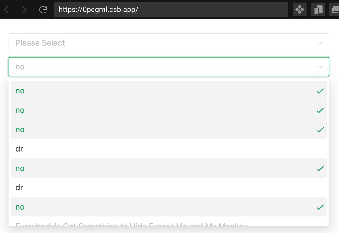 the Select component when create option dynamically may cause the ...